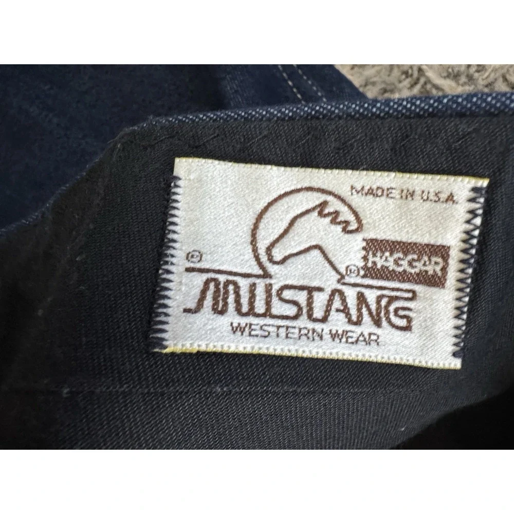 Haggar Dress Pants L6 Vintage Blue Mens Mustang Western‎ Wear USA Pockets 36